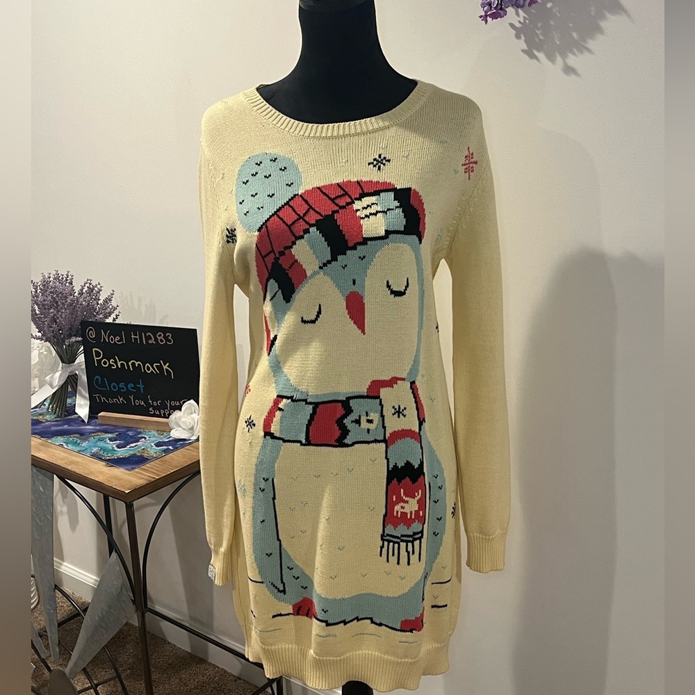DropDead Rare Penguin Sweater Dress Women’s L
